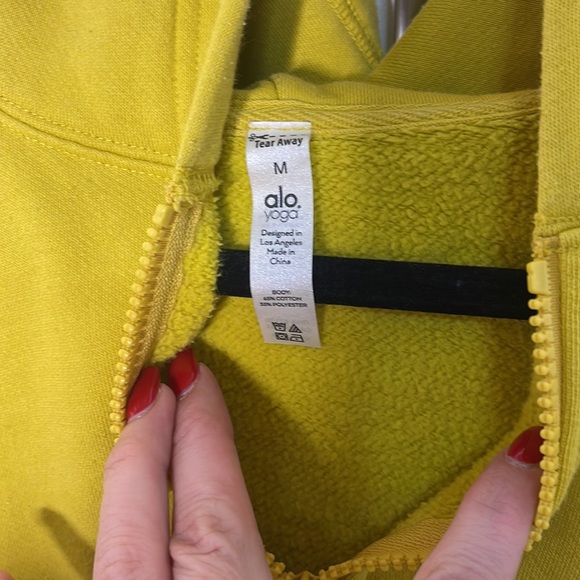 Alo size medium 3/4 zip hoodie Chartreuse - Picture 4 of 4